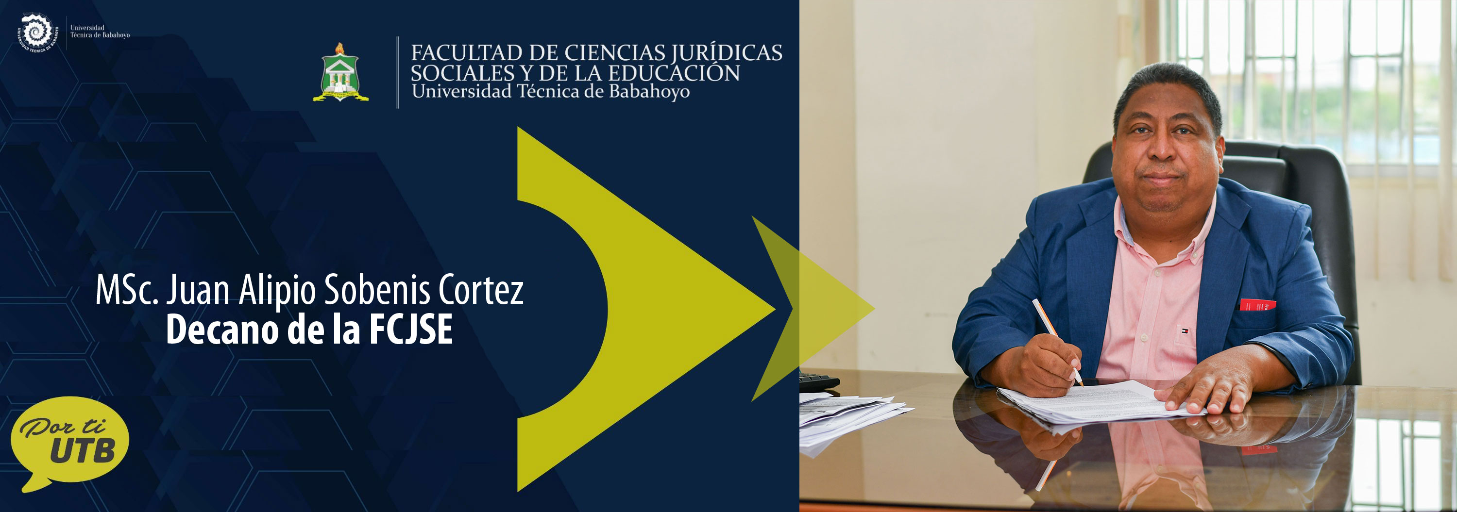 MSc. Juan Alipio Sobenis Cortéz - Decano de la FCJSE